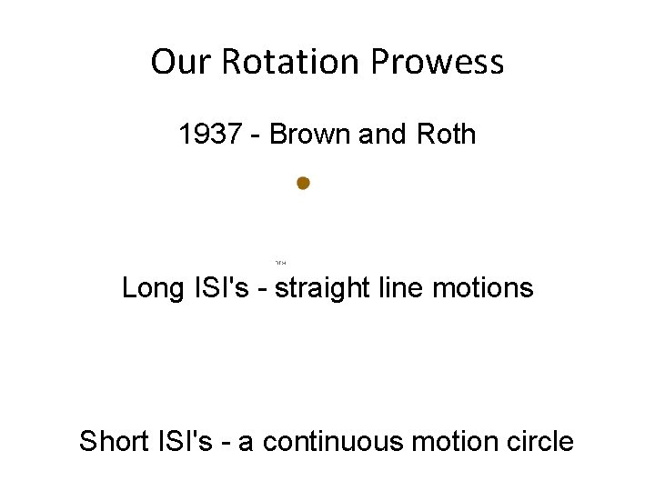 Our Rotation Prowess 1937 - Brown and Roth Long ISI's - straight line motions