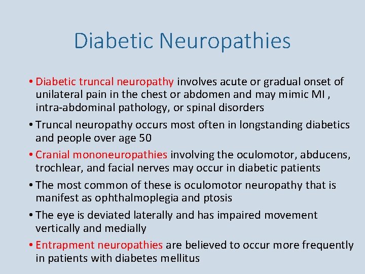 unilateral neuropathy diabetic)