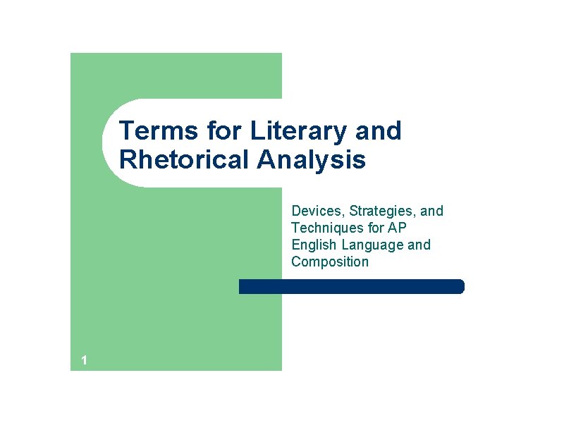 Terms for Literary and Rhetorical Analysis Devices, Strategies, and Techniques for AP English Language