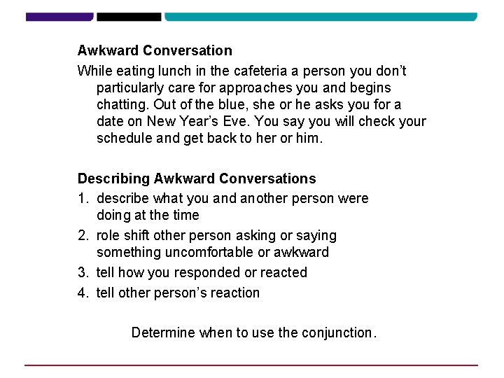 Awkward Conversation While eating lunch in the cafeteria a person you don’t particularly care Awkward Conversation While eating lunch in the cafeteria a person you don’t particularly care