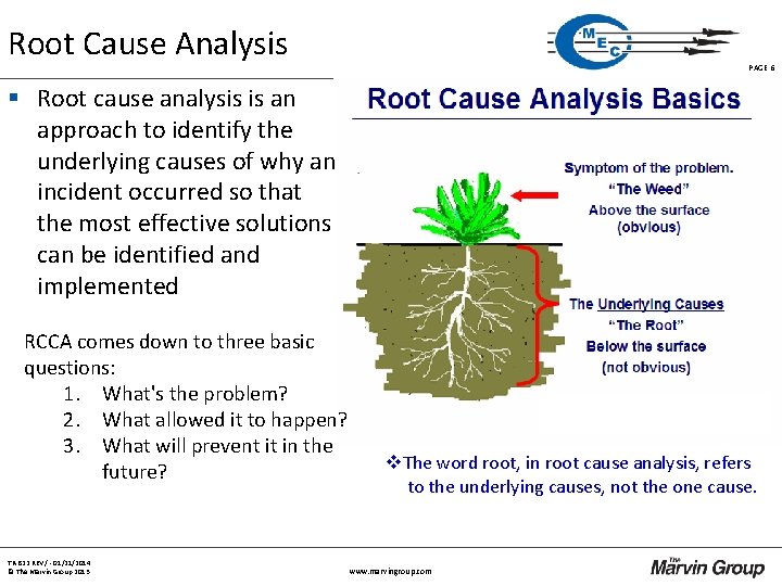 Root Cause Analysis PAGE 6 § Root cause analysis is an approach to identify Root Cause Analysis PAGE 6 § Root cause analysis is an approach to identify