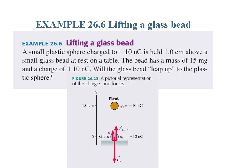 EXAMPLE 26. 6 Lifting a glass bead 