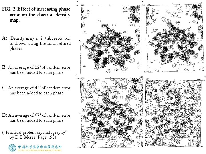 FIG. 2 Effect of increasing phase error on the electron density map. A: Density