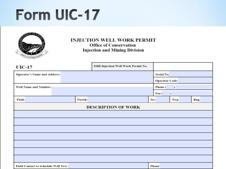 Form UIC-17 