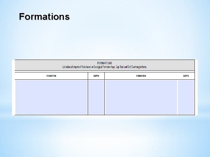 Formations 