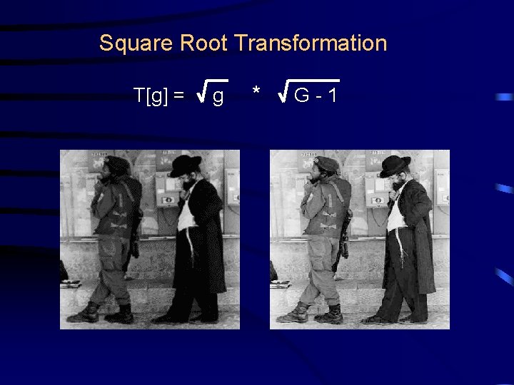 Square Root Transformation T[g] = g * G-1 