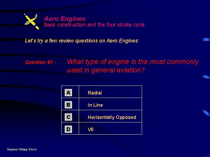 Aero Engines Basic construction and the four stroke cycle Let's try a few review