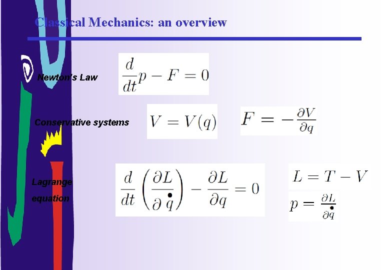 Classical Mechanics: an overview Newton’s Law Conservative systems Lagrange equation 