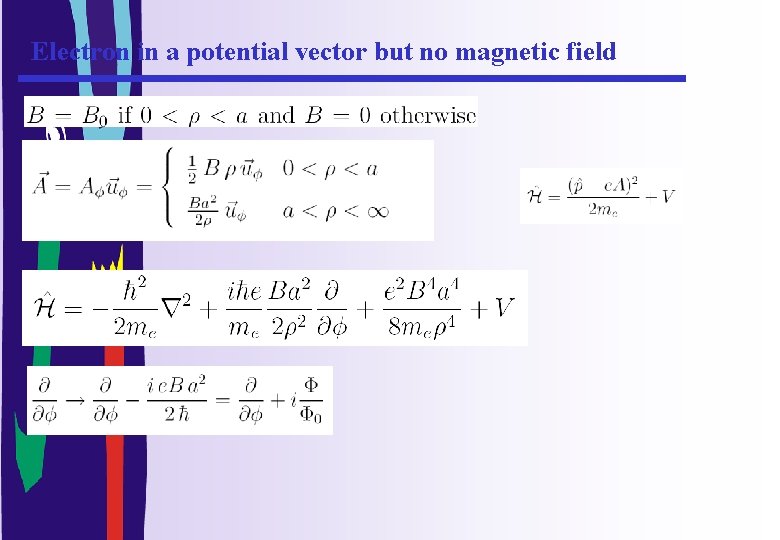 Electron in a potential vector but no magnetic field 