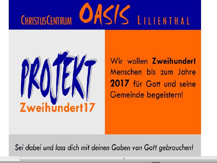 Visionsabend 2012 CCO-Gesamtziele bis 2012 2. Anbetung • Inspirierender Gottesdienst: -200 Gottesdienstbesucher • Gut