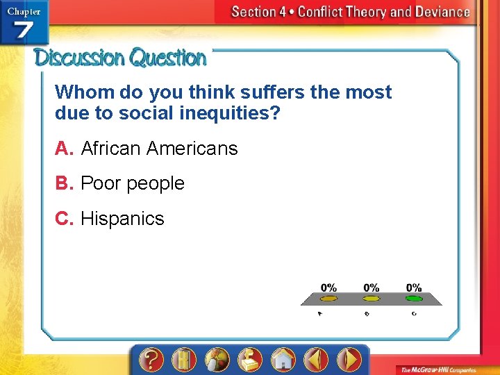 Whom do you think suffers the most due to social inequities? A. African Americans