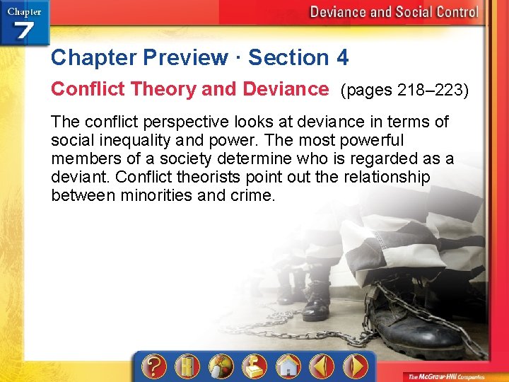Chapter Preview · Section 4 Conflict Theory and Deviance (pages 218– 223) The conflict