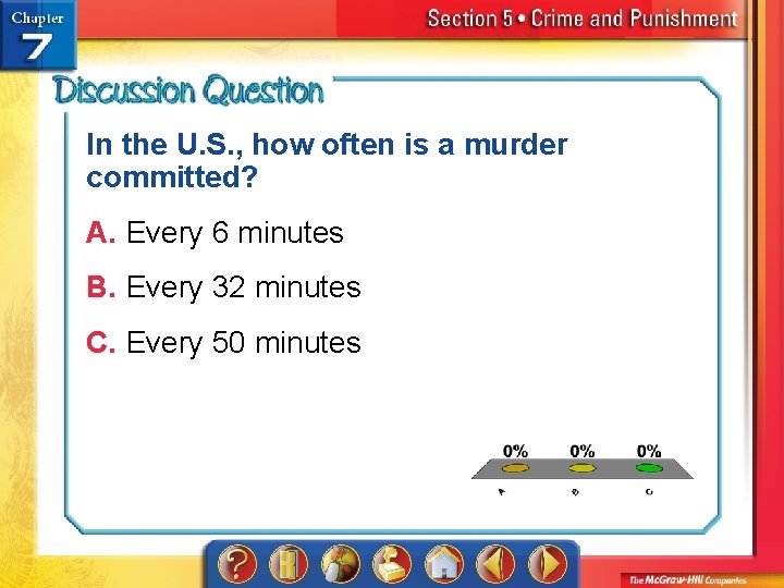 In the U. S. , how often is a murder committed? A. Every 6