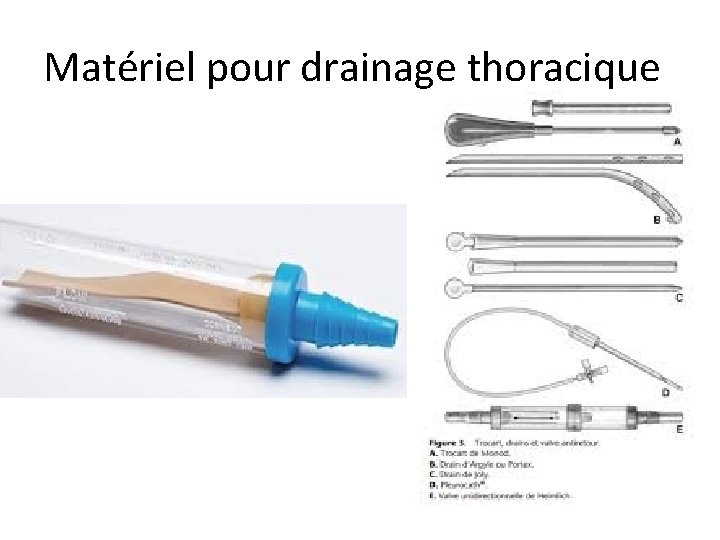 Matériel pour drainage thoracique 