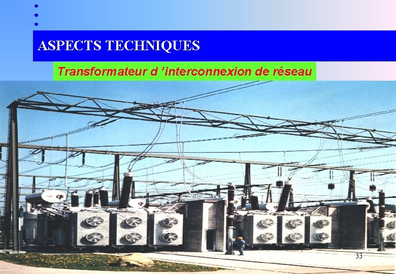 ASPECTS TECHNIQUES Transformateur d ’interconnexion de réseau 33 