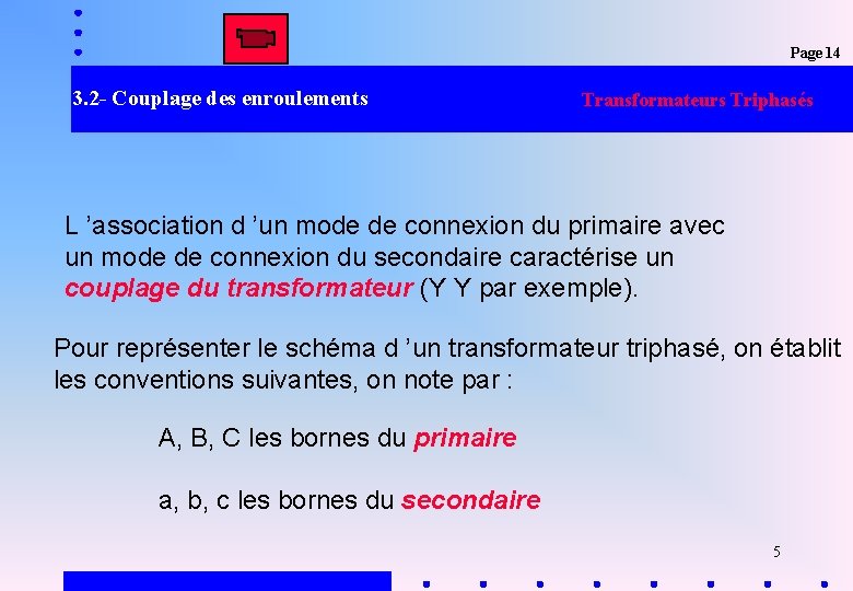COURS 05 Page 14 Chapitre 5 Transformateurs Triphass — free download