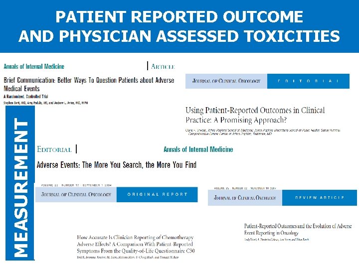 MEASUREMENT PATIENT REPORTED OUTCOME AND PHYSICIAN ASSESSED TOXICITIES 