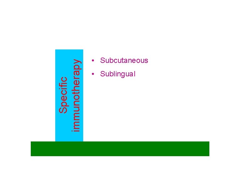 Specific immunotherapy • Subcutaneous • Sublingual 