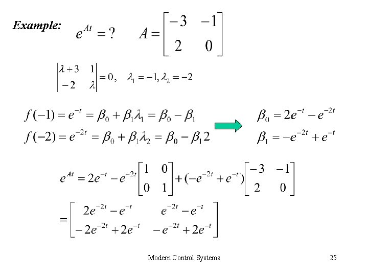 Example: Modern Control Systems 25 Example: Modern Control Systems 25