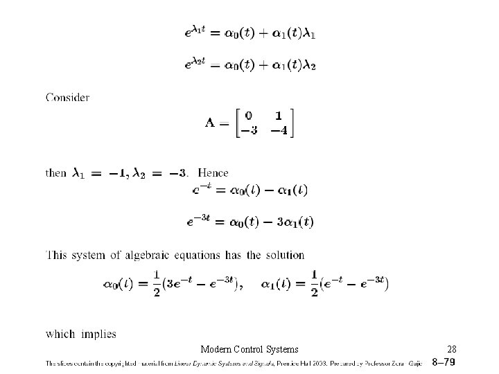 Modern Control Systems 28 Modern Control Systems 28