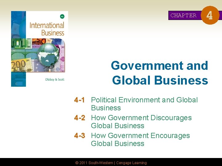 CHAPTER 4 Government and Global Business 4 -1 Political Environment and Global Business 4