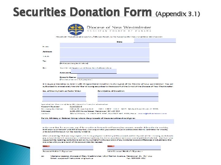 Securities Donation Form (Appendix 3. 1) 