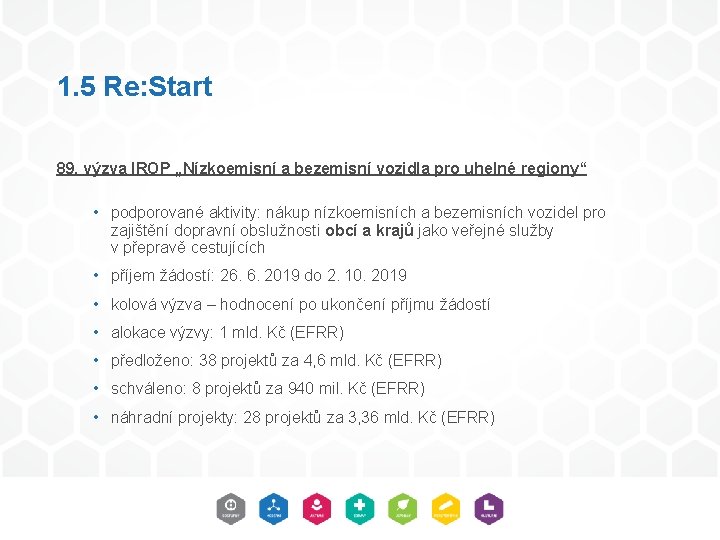 1. 5 Re: Start 89. výzva IROP „Nízkoemisní a bezemisní vozidla pro uhelné regiony“