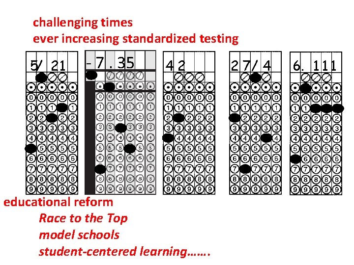 challenging times ever increasing standardized testing 5/ 21 - 7. 35 42 - educational