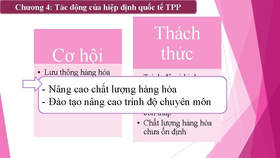 Chương 4: Tác động của hiệp định quốc tế TPP Cơ hội Thách thức