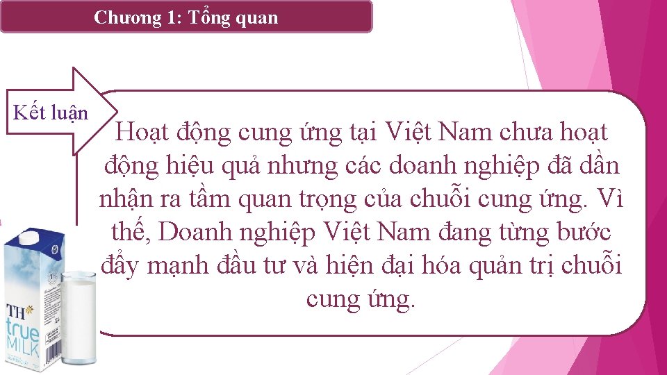 Chương 1: Tổng quan Kết luận Hoạt động cung ứng tại Việt Nam chưa