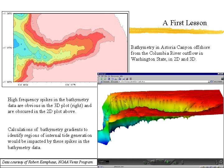 A First Lesson Bathymetry in Astoria Canyon offshore from the Columbia River outflow in