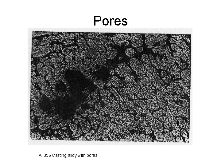 Pores Al 356 Casting alloy with pores. 