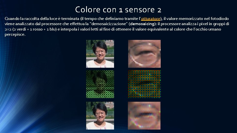 Colore con 1 sensore 2 Quando la raccolta della luce è terminata (il tempo