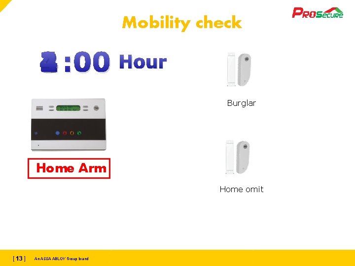Mobility check 4 2 1 : 00 Hour 3 Burglar Home Arm Home omit