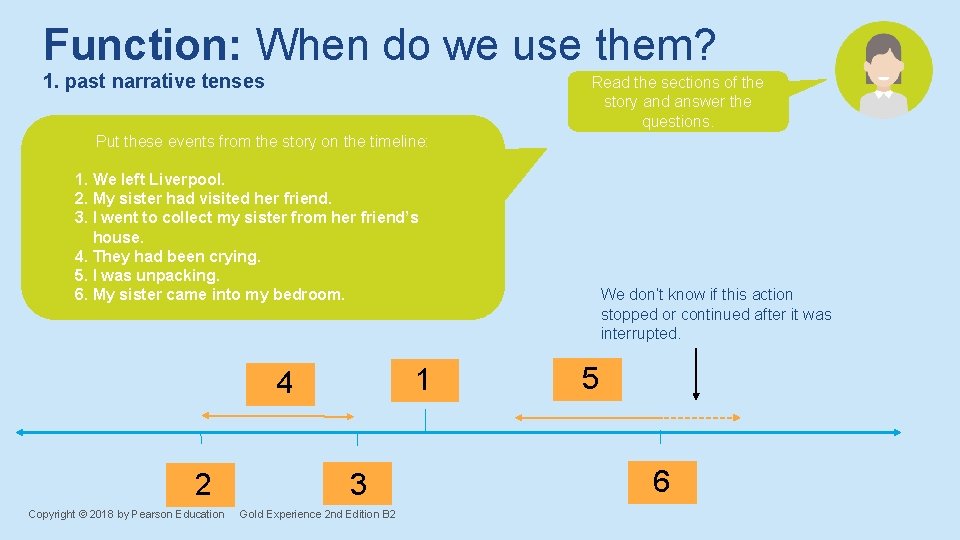 Function: When do we use them? 1. past narrative tenses Read the sections of