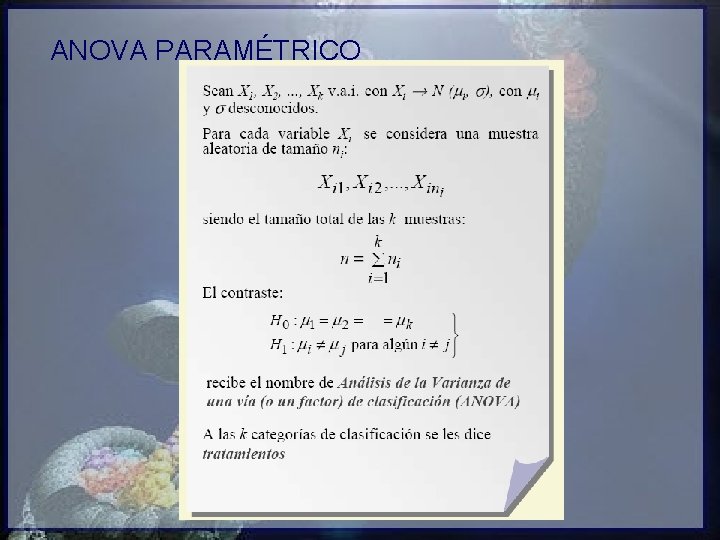 ANOVA PARAMÉTRICO 