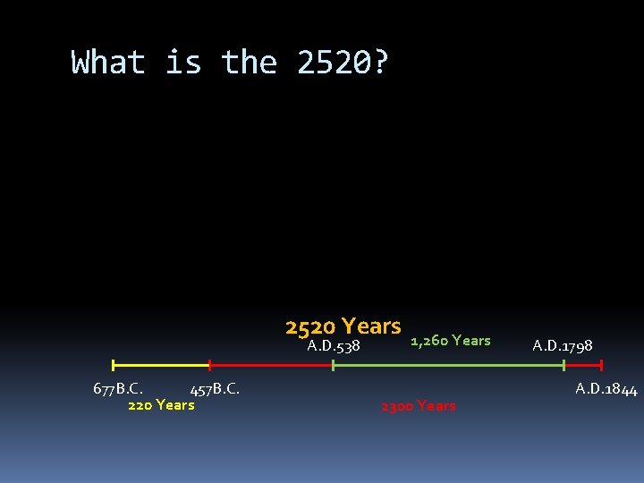 What is the 2520? 2520 Years A. D. 538 677 B. C. 457 B.