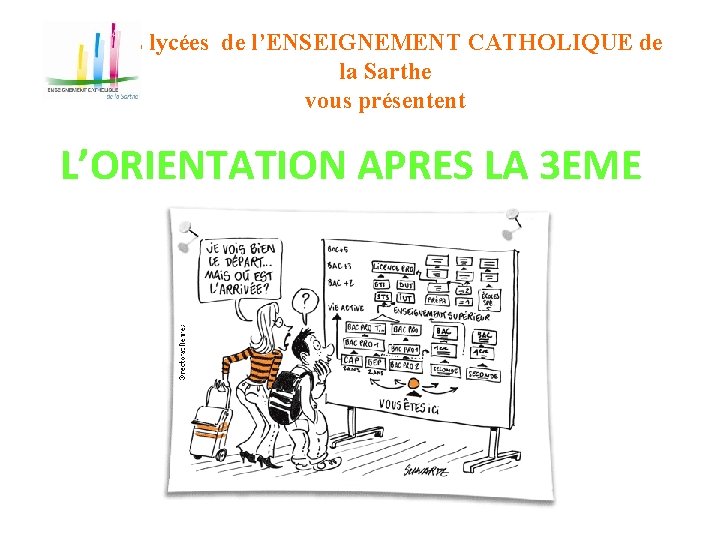 Les lycées de l’ENSEIGNEMENT CATHOLIQUE de la Sarthe vous présentent L’ORIENTATION APRES LA 3