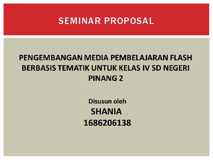 SEMINAR PROPOSAL 