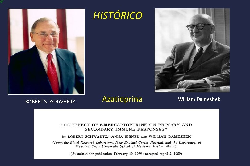 HISTÓRICO ROBERT S. SCHWARTZ Azatioprina William Dameshek 