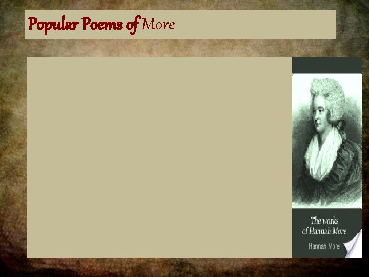 Popular Poems of More 