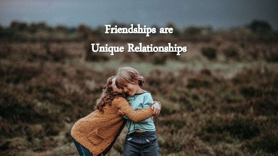 Friendships are Unique Relationships 