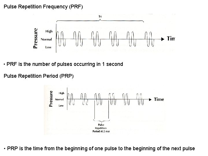 Pulse Repetition Frequency (PRF) • PRF is the number of pulses occurring in 1