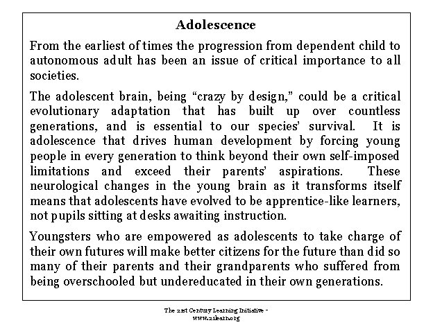 Adolescence From the earliest of times the progression from dependent child to autonomous adult Adolescence From the earliest of times the progression from dependent child to autonomous adult