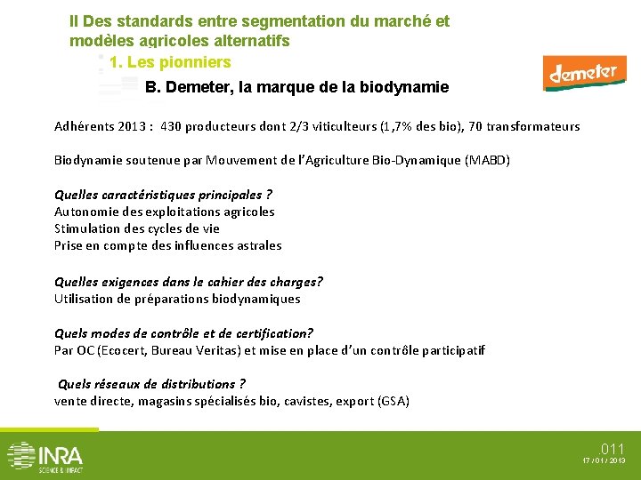 II Des standards entre segmentation du marché et modèles agricoles alternatifs 1. Les pionniers