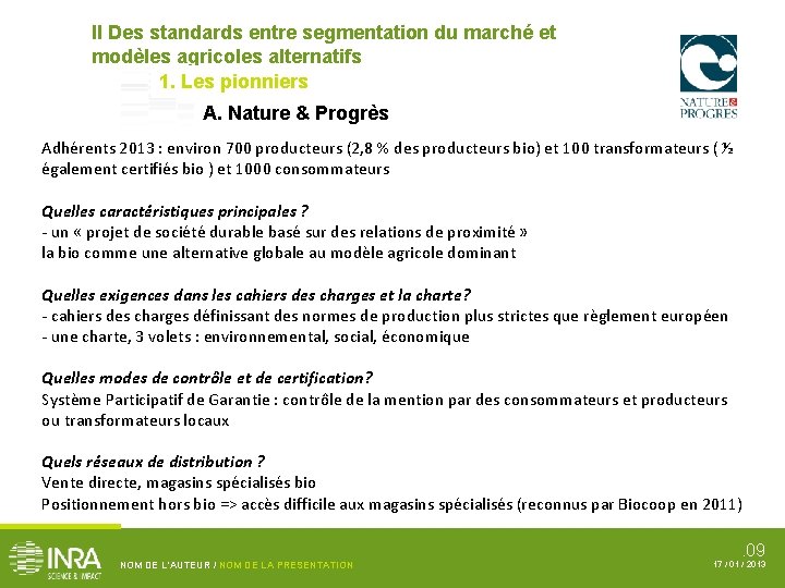 II Des standards entre segmentation du marché et modèles agricoles alternatifs 1. Les pionniers