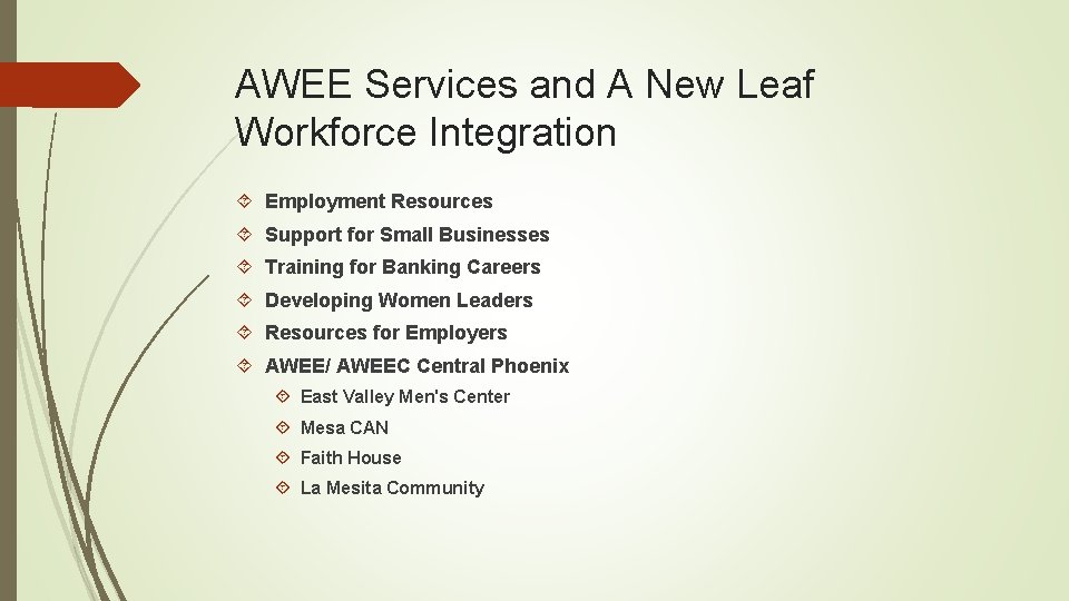 AWEE Services and A New Leaf Workforce Integration Employment Resources Support for Small Businesses