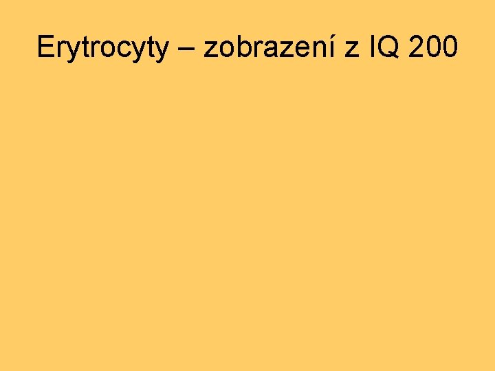 Erytrocyty – zobrazení z IQ 200 