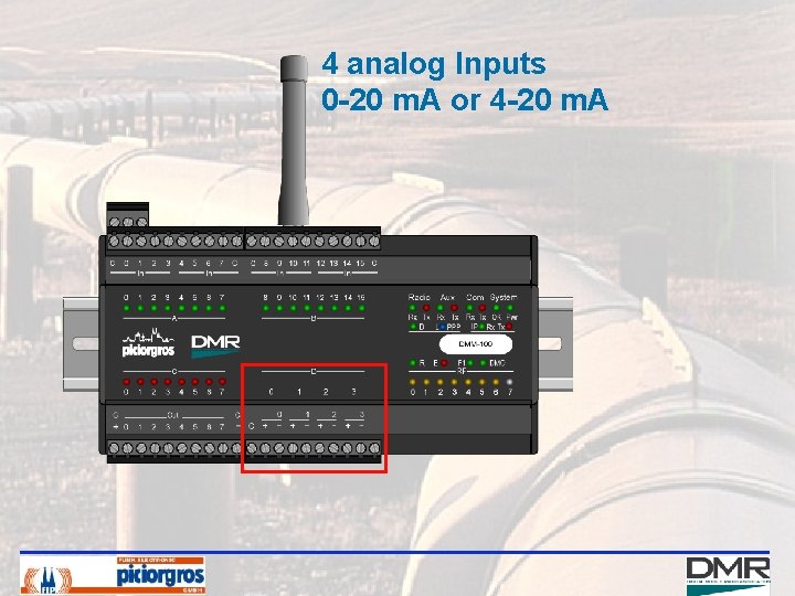 4 analog Inputs 0 -20 m. A or 4 -20 m. A 