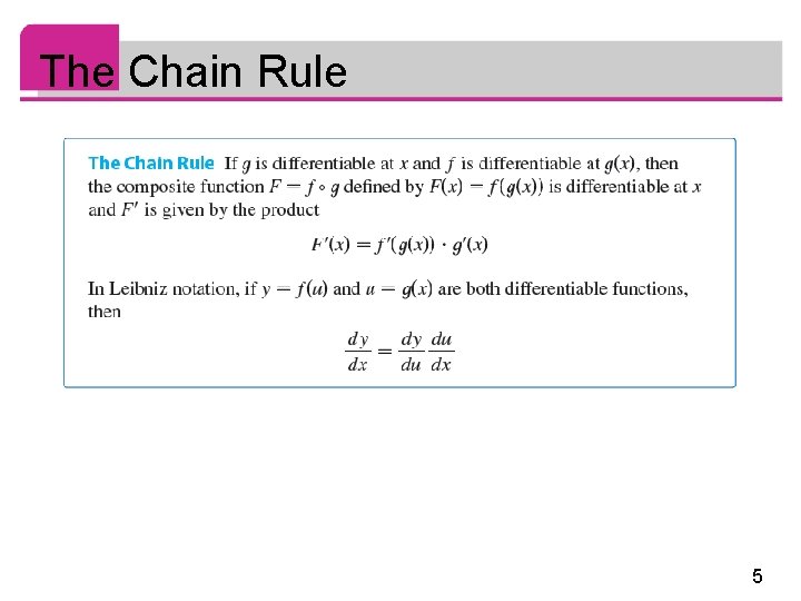 The Chain Rule 5 